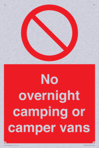 No overnight camping or camper vans